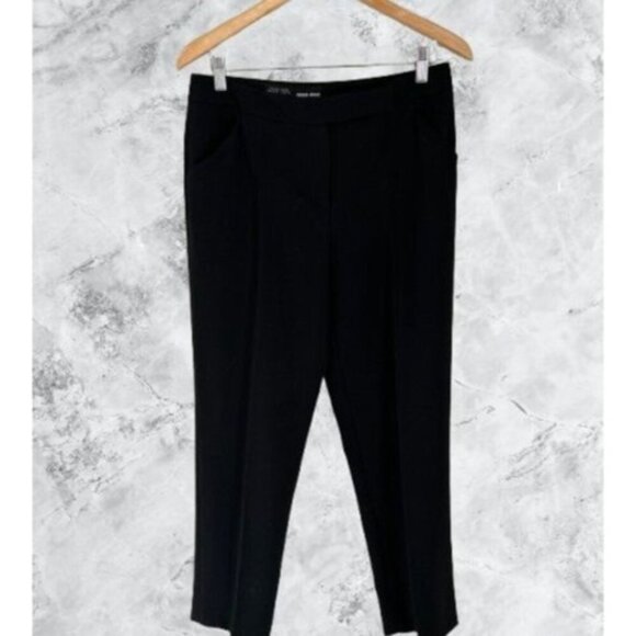 Giorgio Armani Black Wool Super 150s Womens Trousers Made In Italy Size M - Picture 1 of 10